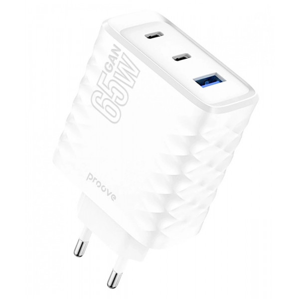 Фото - Сетевое зарядное устройство Proove Speed Surge Gan 65W (USB + 2 Type-C) (WCSS60120002)
