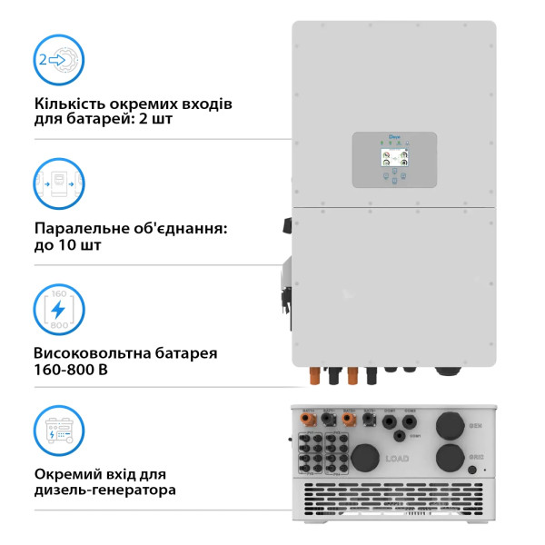 Фото - Система хранения энергии Deye SUN-50K-SG01HP3-EU-BM4-HV51100-11-56.32kW-LFP
