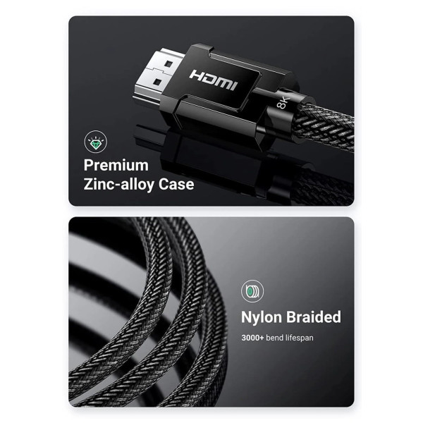 Фото - Кабель HDMI UGREEN HD135 HDMI - HDMI 8K 3m Gray (80602)