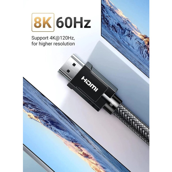 Фото - Кабель HDMI UGREEN HD135 HDMI - HDMI 8K 3m Gray (80602)