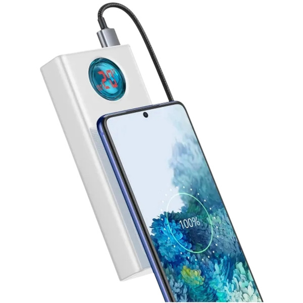 Фото - Батарея мобильная Baseus Amblight 30000mAh 65W 4xUSB-A+USB-C + USB-C White (PPLG000102)
