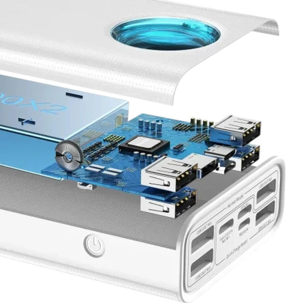 Фото - Батарея мобильная Baseus Amblight 30000mAh 65W 4xUSB-A+USB-C + USB-C White (PPLG000102)