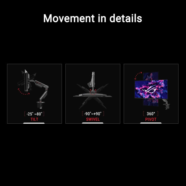 Фото - Крепление настольное Asus ROG Ergo Monitor Arm AAS01 (90LA00Q0-B01170)