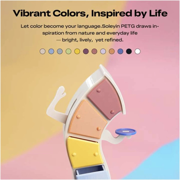 Фото - Нитка для PETG-картриджа Creality Filament Soleyin 1.75 мм снежно-горный голубой (3301030167)