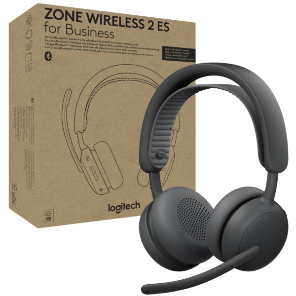 Фото - Гарнитура беспроводная Logitech Zone Wireless 2 ES for Business Graphite without receiver (981-001512)