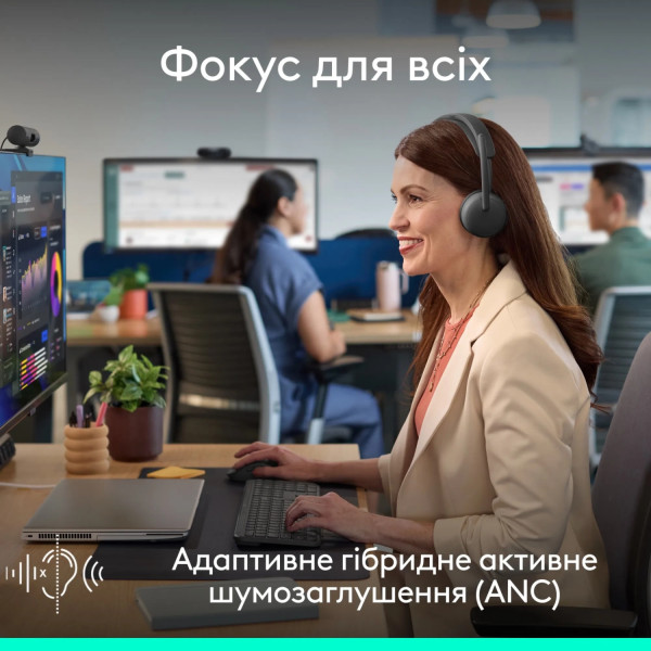 Фото - Гарнитура беспроводная Logitech Zone Wireless 2 ES for Business Graphite without receiver (981-001512)