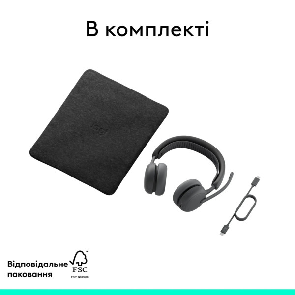 Фото - Гарнитура беспроводная Logitech Zone Wireless 2 ES for Business Graphite without receiver (981-001512)