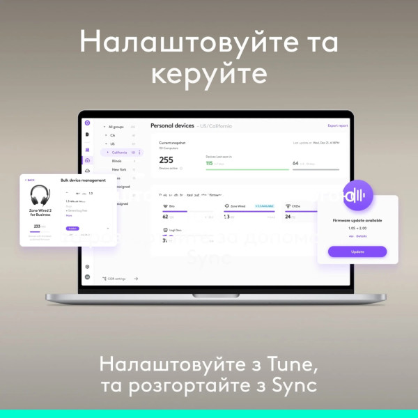 Фото - Гарнитура проводная Logitech Zone Wired 2 for Business USB Graphite TEAMS version (981-001615)