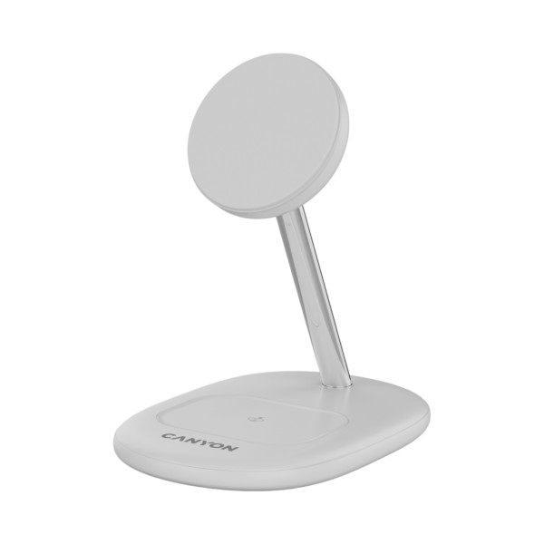 Фото - Беспроводное зарядное устройство Canyon WCS-205 15W Qi2 2in1 White (CNS-WCS205W)