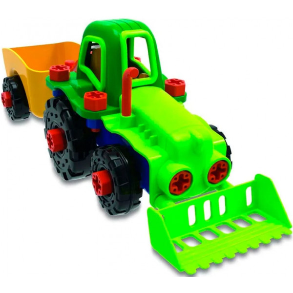Фото - Пластиковый конструктор Edu-Toys Трактор с инструментами 29 деталей (JS030)
