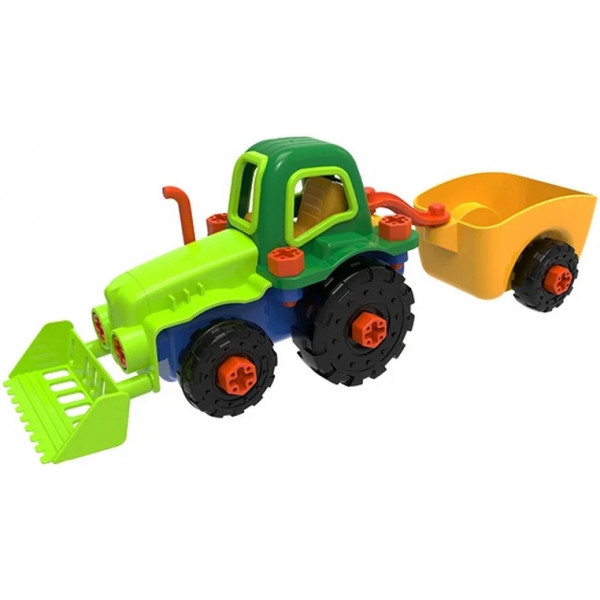 Фото - Пластиковый конструктор Edu-Toys Трактор с инструментами 29 деталей (JS030)