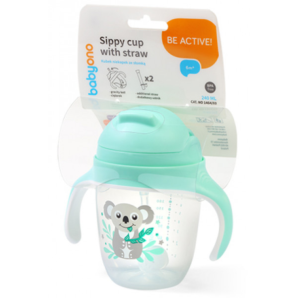 Фото - Поильник-непроливайка детский BabyOno 240 мл Коала (1464/03)