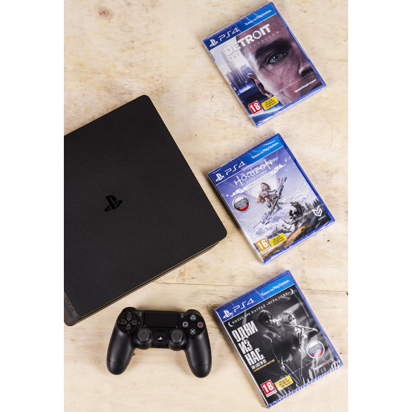 Фото - Игровая приставка PlayStation 4 1ТВ (Horizon Zero Dawn (Complete Edition) & Detroit & The Last of Us&PS Plus)
