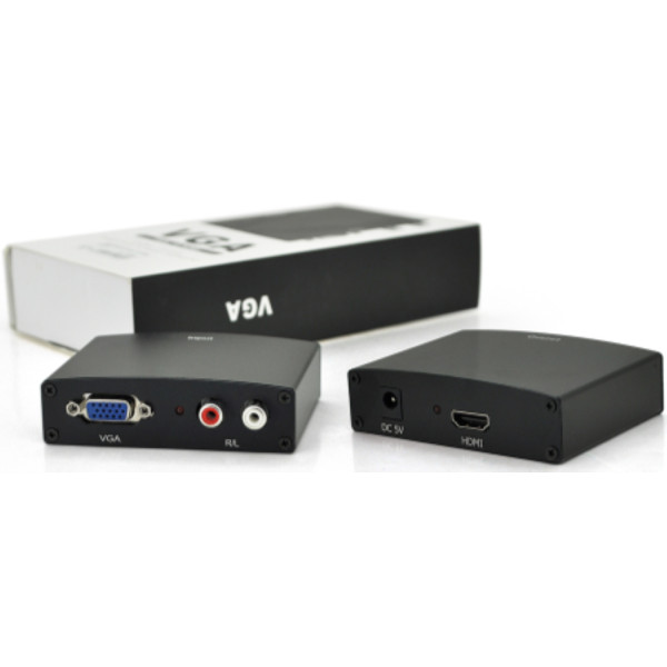 Фото - Переходник Voltronic HDMI-VGA + Audio Adapter, Black, 4K/2K (YT-AC-HDMI(in)/ VGA(out)