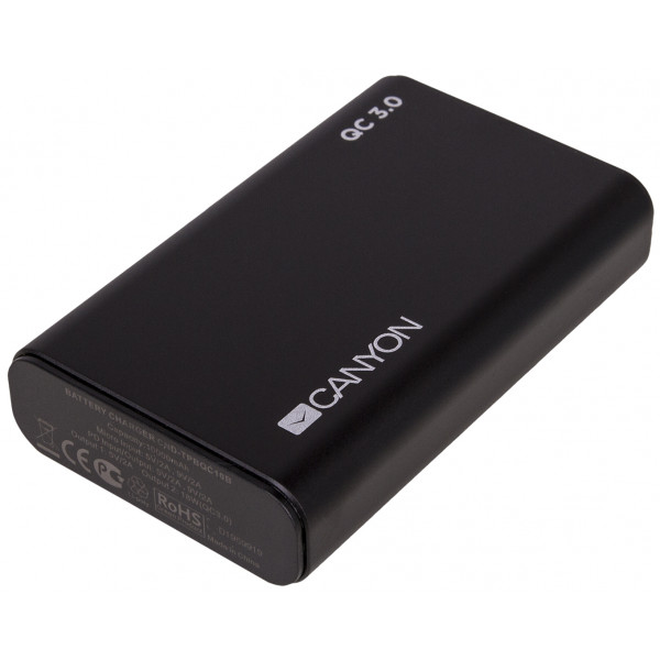 Фото - Батарея мобильная Canyon 10000mAh Black QC3.0 (H2CNDTPBQC10B/CND-TPBQC10B)