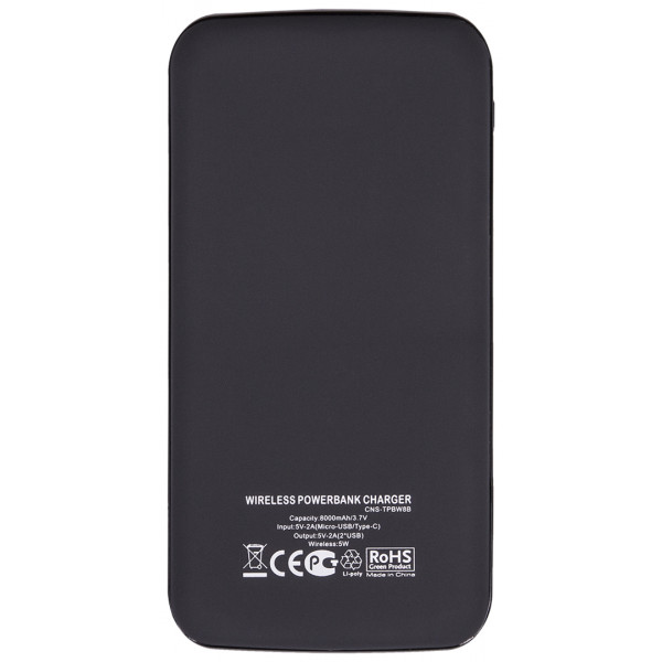 Фото - Батарея мобильная Canyon 8000mAh Wireless 5W Black (OSCNSTPBW8B/CNS-TPBW8B)