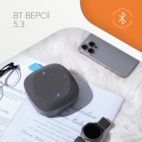 Фото - Уценка - Портативная акустика Canyon HEXAGON 10 TWS 8W IPX5 Grey Orange (CNE-CBTSP10GO)