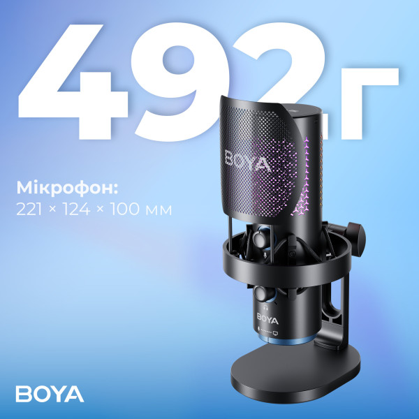 Фото - Микрофон для компьютера беспроводной Boya K5-02 RGB Black
