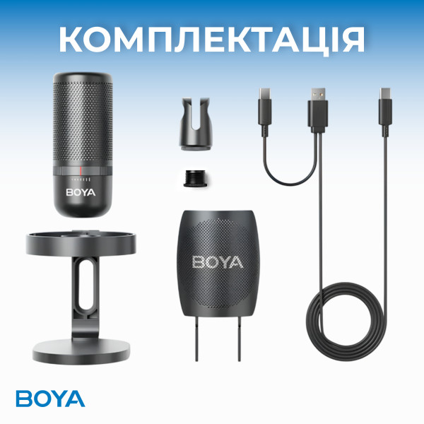 Фото - Микрофон для компьютера проводной Boya K3-02 RGB Black