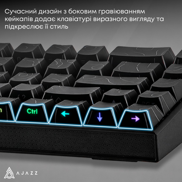 Фото - Клавиатура проводная игровая Ajazz NK68 Red switches Side Contour Black (NK68-R-S-B)