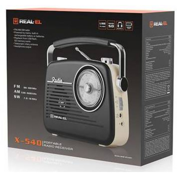 Фото - Радиоприемник REAL-EL X-540 Black-Yellow