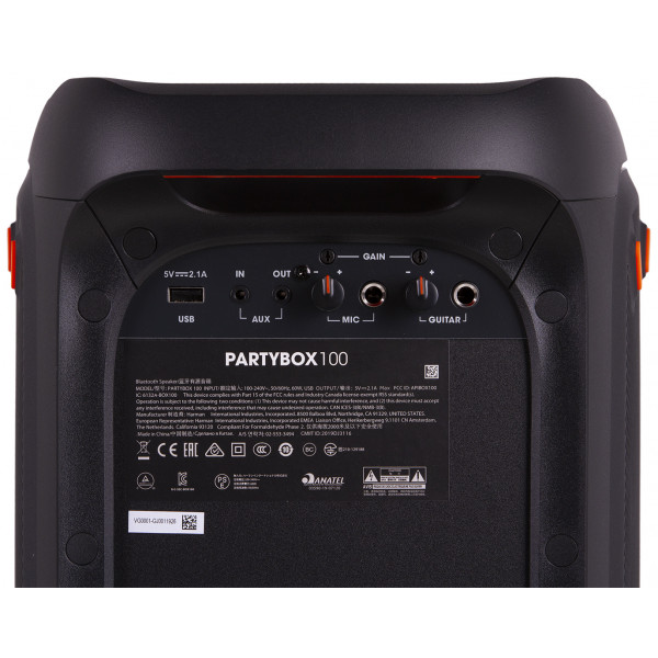 Фото - Акустическая система JBL PartyBox 100 Black (JBLPARTYBOX100EU)
