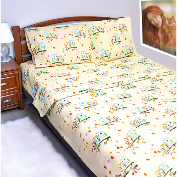 Фото - Комплект постельного белья Zastelli 8815 бязь GOLD USA 200х220 см кремовый (14631)