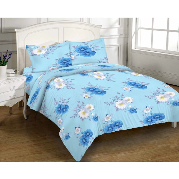 Фото - Комплект постельного белья Zastelli 8252 Голубые цветы 200х220 см голубой (14033)