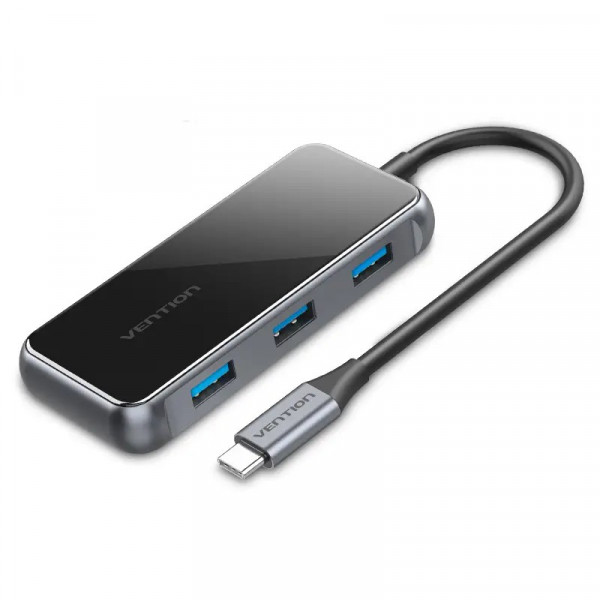 Фото - Хаб USB Vention 5 в 1 Type-C-USB-PD 4USB 3.0 87W 4K 30Hz 0.15m Black (TFDHB) Фото - Хаб USB Vention 5 в 1 Type-C-USB-PD 4USB 3.0 87W 4K 30Hz 0.15m Black (TFDHB)