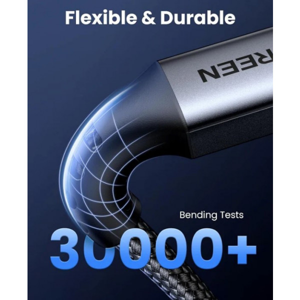 Фото - Кабель синхронизации данных UGREEN US567 USB-C to USB-C PD Fast Charging Cable 1m Black/Gray (15373)