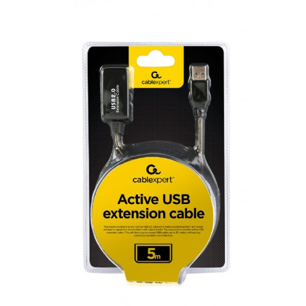 Фото - Кабель USB type A - USB type A Cablexpert USB - USB V 2.0 (F/M) 5m Black (UAE-01-5M)