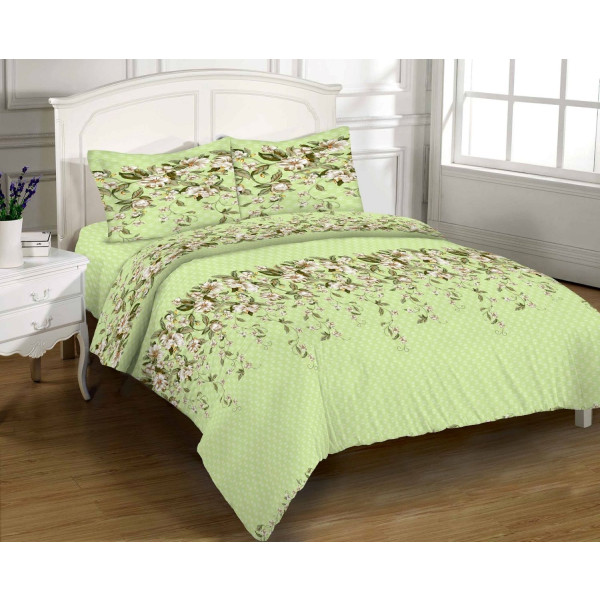 Фото - Комплект постельного белья Zastelli 3-914 Ля Флер бязь 2х145х210 Зеленый (13935)