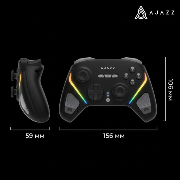 Фото - Геймпад Ajazz 2.4G/BT/USB (Switch/PC/iOS/Android) RGB Black (GP100-B)