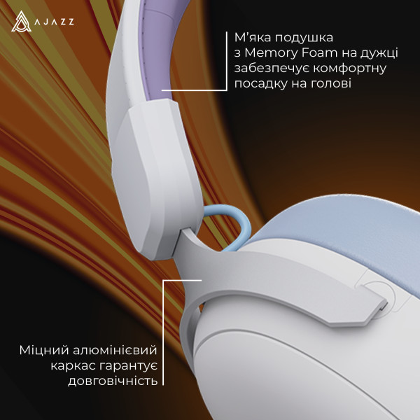 Фото - Гарнитура беспроводная игровая Ajazz AHM08 MAX 3-Mode White (AHM08-MAX-PWB)