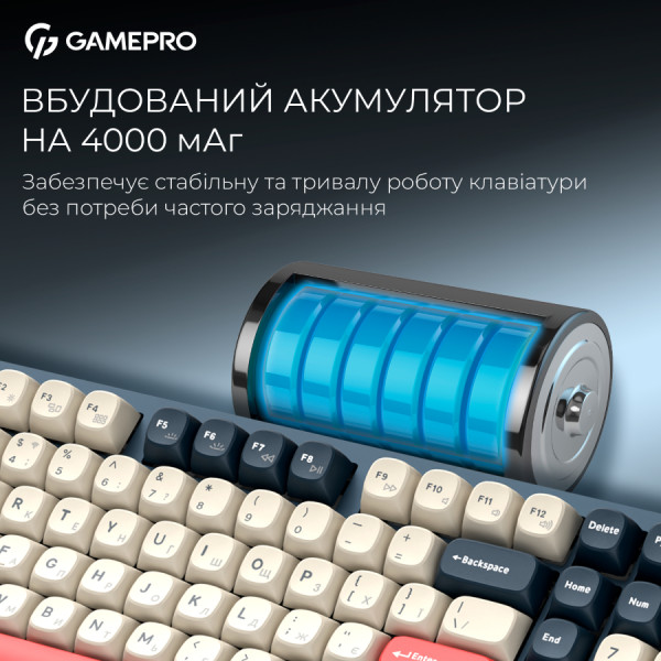 Фото - Клавиатура беспроводная игровая GamePro Asgard Drakkar Keychron Super Blue (MK305BL)