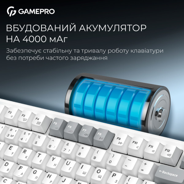 Фото - Клавиатура беспроводная игровая GamePro Asgard Yord Keychron Super White (MK266WH)