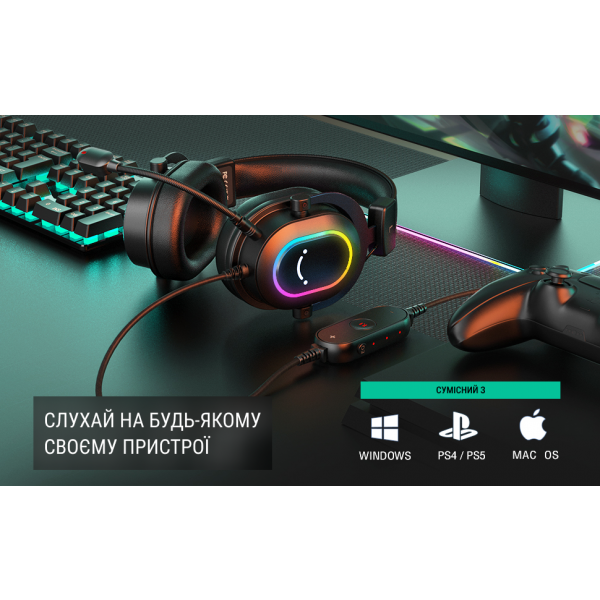 Фото - Гарнитура проводная игровая Fifine Black RGB (H6)