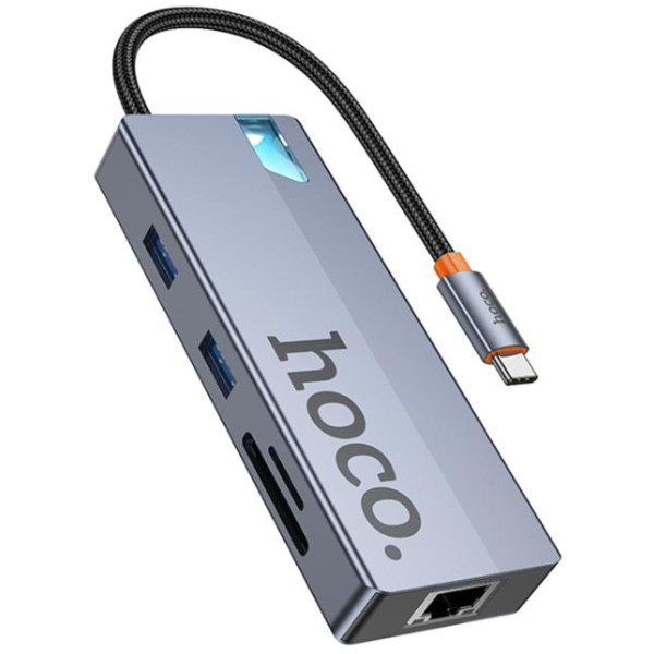 Фото - Хаб USB HOCO HB52 Wow 8-in-1 multi-function converter Deep Space Gray (6942007647311)