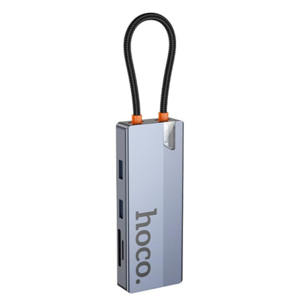 Фото - Хаб USB HOCO HB52 Wow 8-in-1 multi-function converter Deep Space Gray (6942007647311)