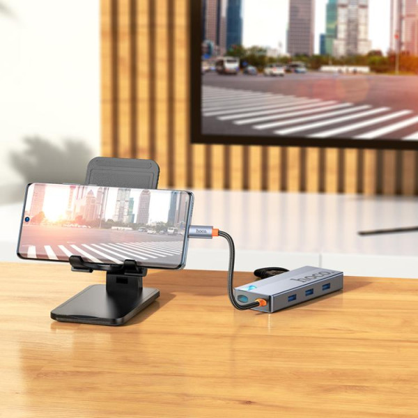 Фото - Хаб USB HOCO HB51 Wow 6-in-1 multi-function converter Deep Space Gray (6942007647304)