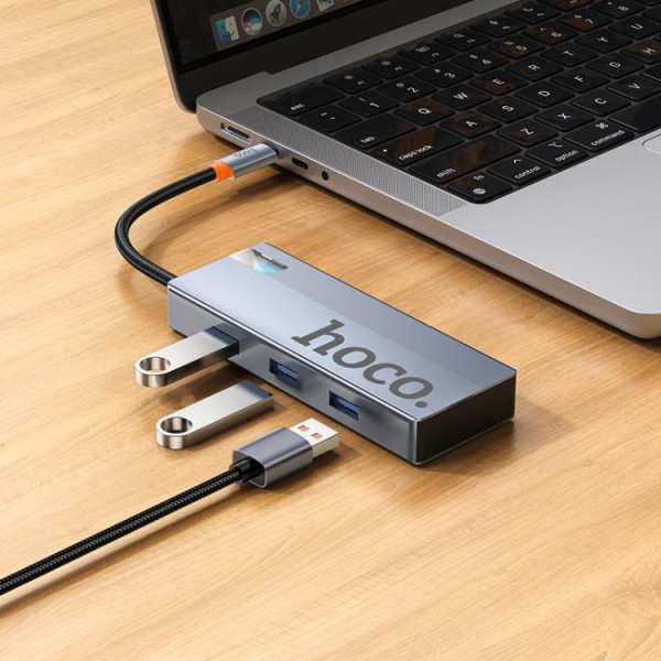 Фото - Хаб USB HOCO HB50 Wow 5-in-1 multi-function converter Deep Space Gray (6942007647298)