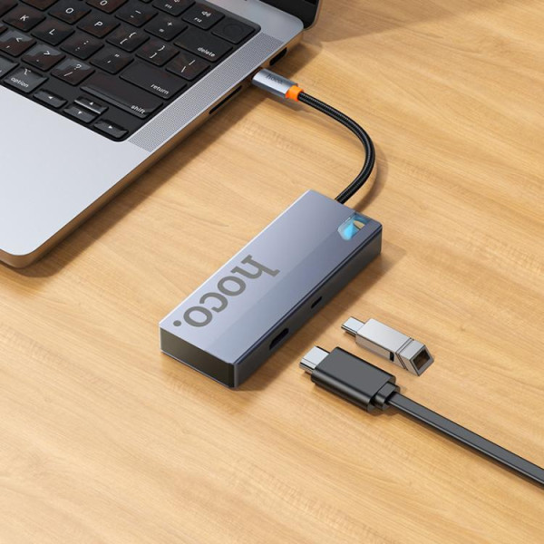Фото - Хаб USB HOCO HB50 Wow 5-in-1 multi-function converter Deep Space Gray (6942007647298)