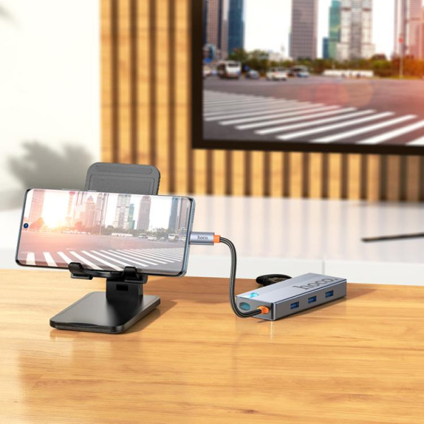 Фото - Хаб USB HOCO HB50 Wow 5-in-1 multi-function converter Deep Space Gray (6942007647298)