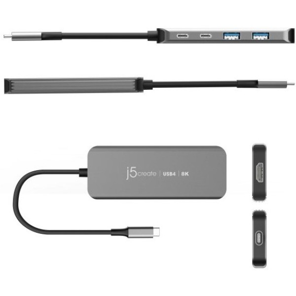 Фото - Хаб USB J5create USB-C 5-в-1 Silver (JCH453-N)