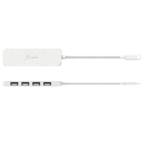 Фото - Хаб USB J5create USB 3.2 USB-С 4 USB-A Nature White (JCH341EW-N)