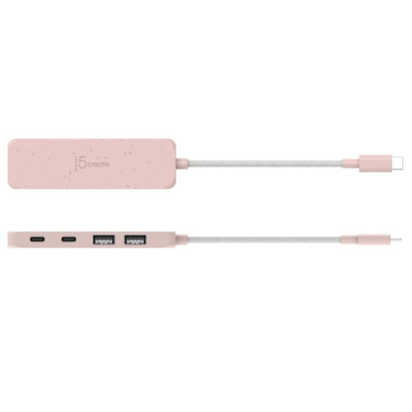 Фото - Хаб USB J5create USB 3,2 USB-С 2 USB-A/2 USB-С Earth Rose (JCH342ER-N)