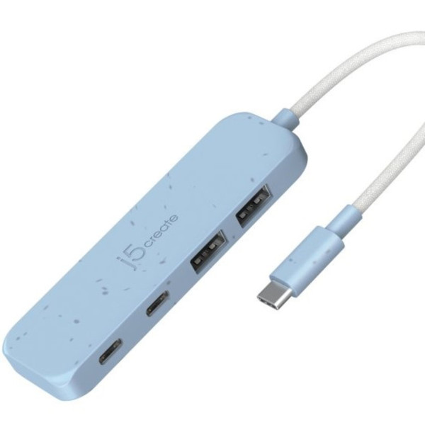 Фото - Хаб USB J5create USB 3.2 USB-С 2 USB-A/2 USB-С Fresh Cyan (JCH342EC-N)