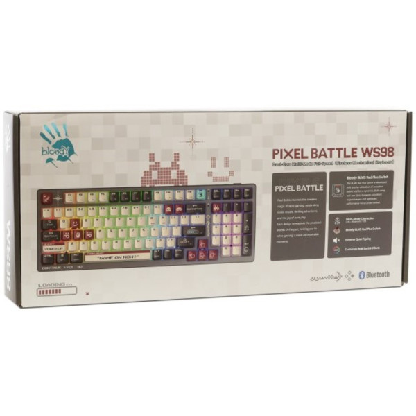 Фото - Клавиатура беспроводная игровая Bloody WS98 (Pixels Red)