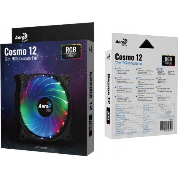 Фото - Корпусный вентилятор AEROCOOL Cosmo 12 FRGB Molex