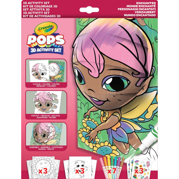 Фото - Раскраски классические Crayola POPS 3D ''Волшебный мир'' с 7 фломастерами (04-2801)